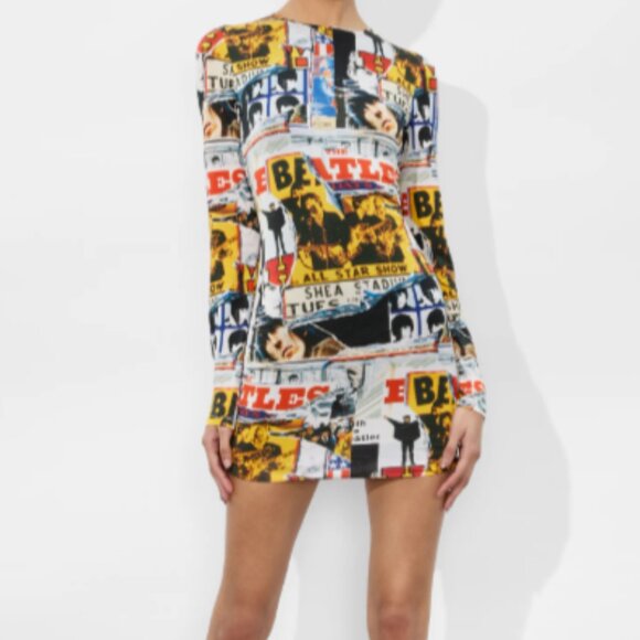 Alice + Olivia x The Beatles Delora Mini Dress Women's Size 2 - Multicolored
